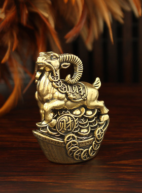 新款山羊摆件黄铜十二生肖羊