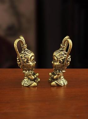 纯黄铜禅意孙悟空小摆件