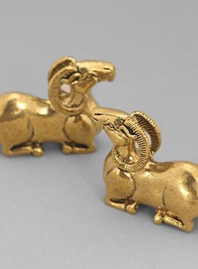 黄铜十二生肖羊摆件实心铜