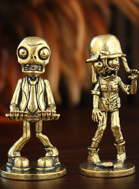 铜僵尸卡通手办桌面摆件装饰饰品