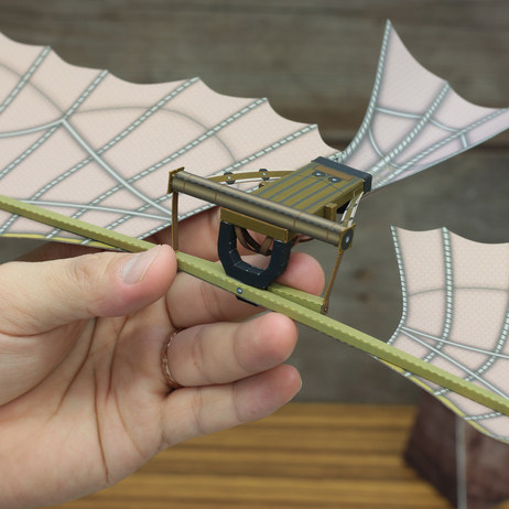 达芬奇概念发明 飞行器滑翔机飞机原型 3D立体纸模型 DIY手工摆件 - 图1
