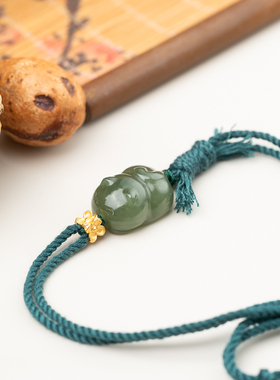 和田玉可爱小猫单圈手串手编绳可调节s925银简约（多样性发其一）