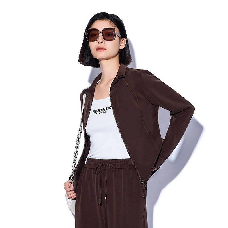 摩卡慕斯休闲短外套女MOFAN摩凡2026春新款高腰直筒裤时尚套装,淘宝优惠券,粉丝福利购,淘宝优惠卷