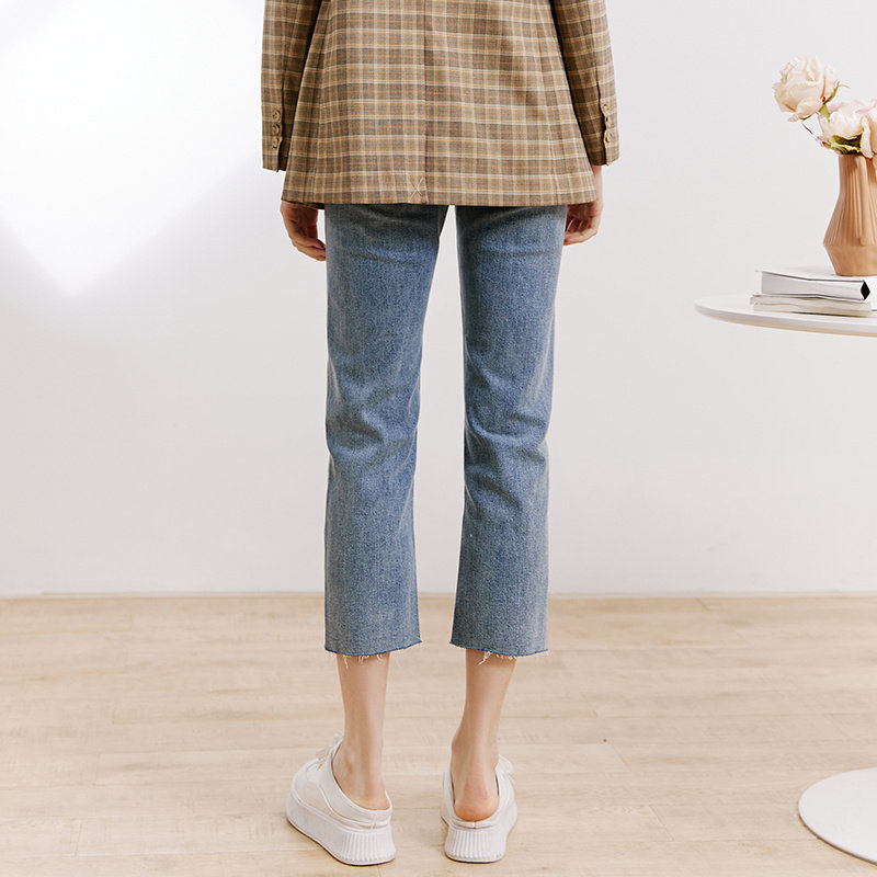 mofan摩凡高腰休闲女2022夏牛仔裤 mofan牛仔裤