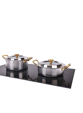 现代样板房间厨房饰品摆件橱柜砧板软装饰不锈钢锅具煎锅汤锅组合