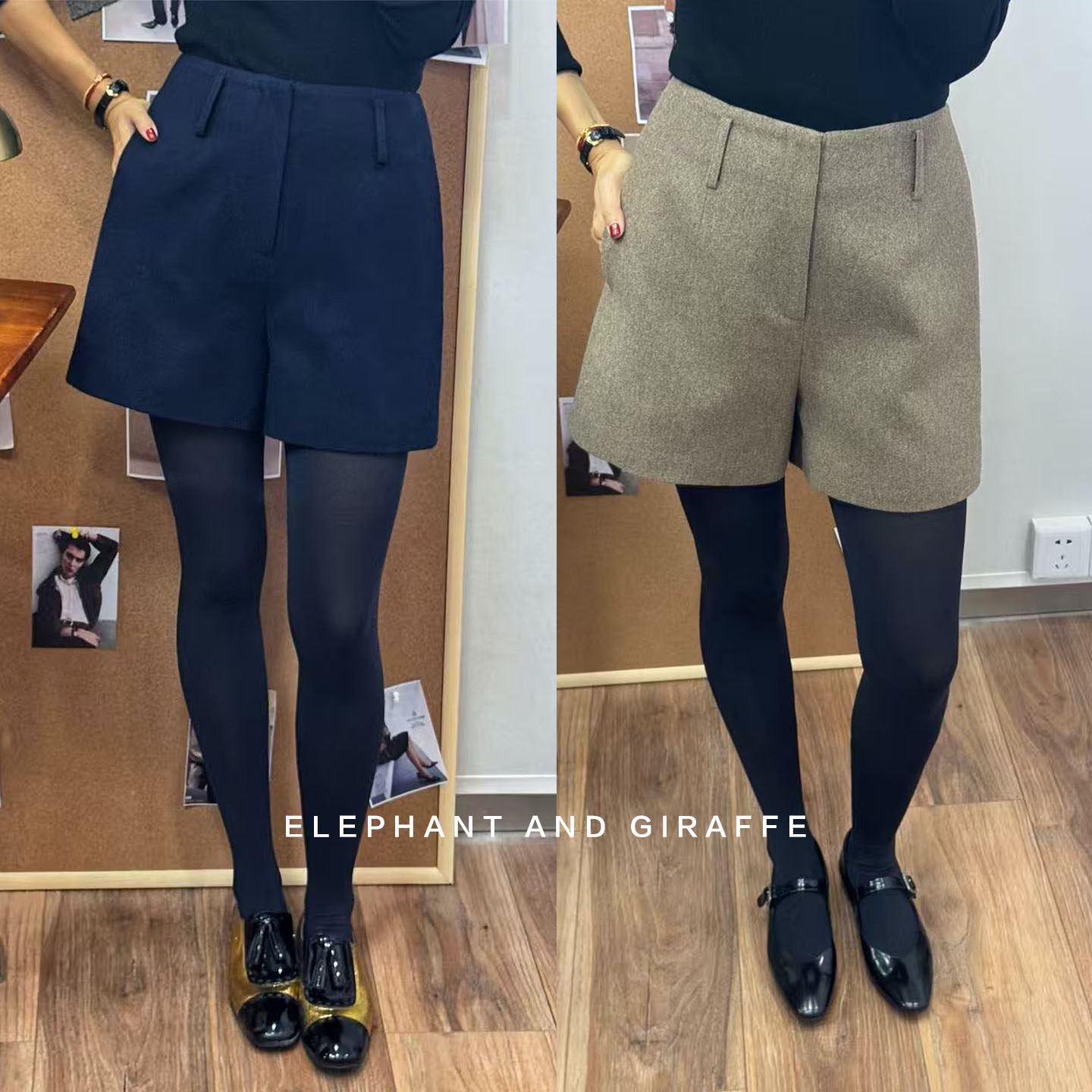 大象和长颈鹿 智感通勤 小A字羊毛混纺毛呢西装短裤 512206,淘宝优惠券,粉丝福利购,淘宝优惠卷