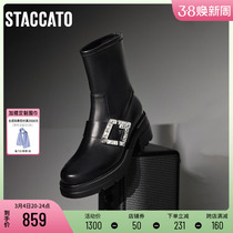 Thagatu winter new foreign air lean boots thick heel thick bottom fashion boots black boots EEZ17DZ3B