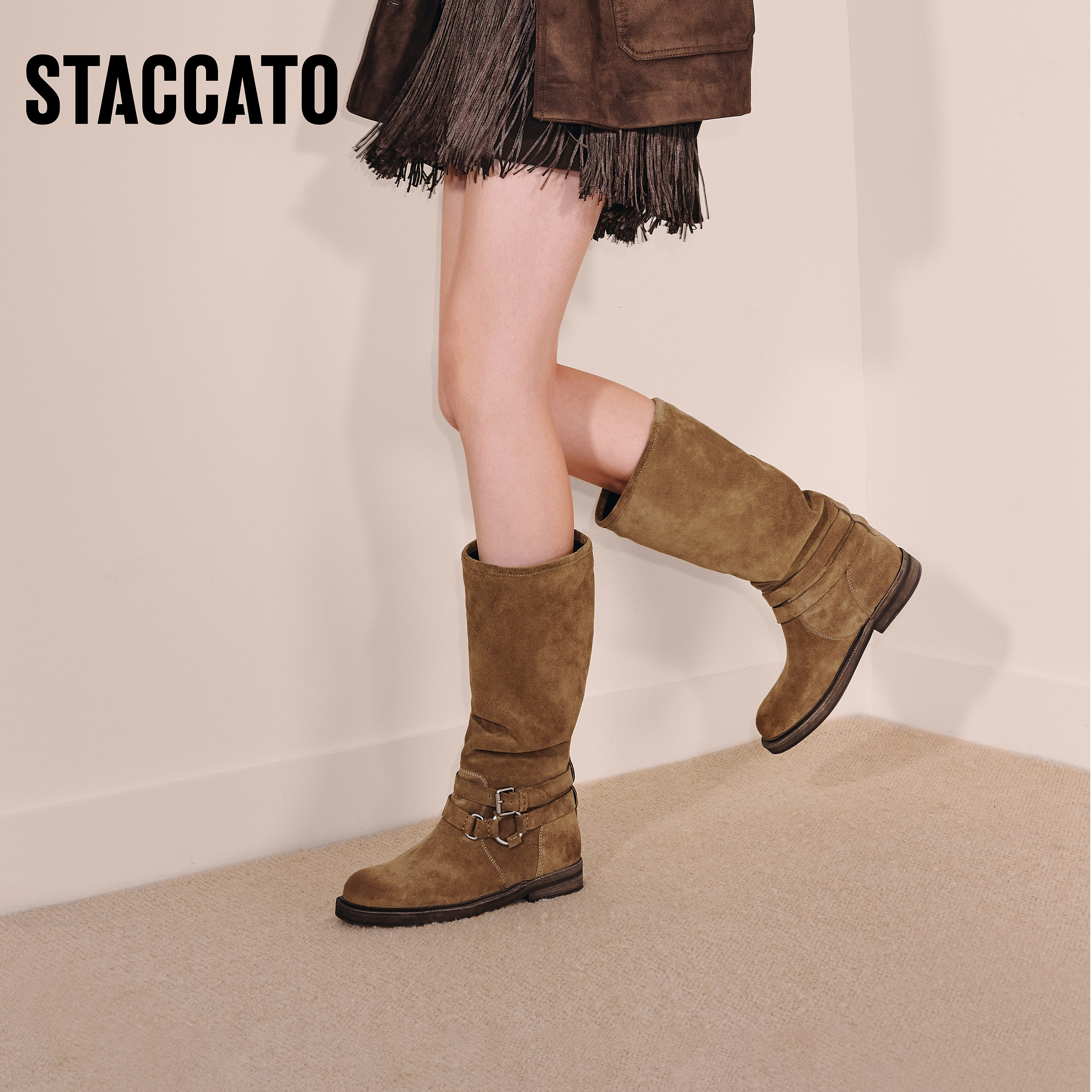 思加图冬季新款复古西部靴长靴高筒靴时装靴粗跟女靴靴子Y5912DG5,淘宝优惠券,粉丝福利购,淘宝优惠卷