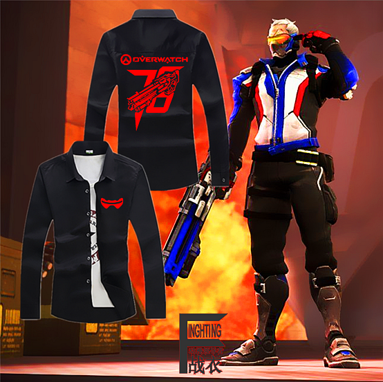 动漫战衣 守望先锋衬衫 衣服 源氏大招台词长袖