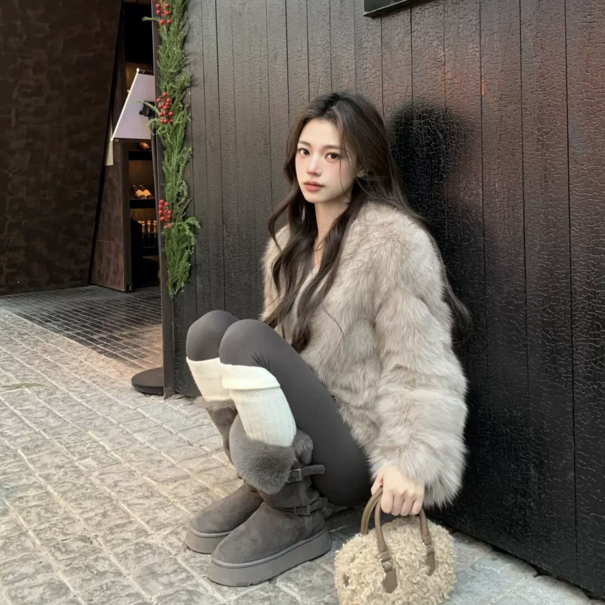 超暖羊皮毛一体雪地靴女骑士靴高筒皮扣带可拆卸翻毛不过膝棉靴冬,淘宝优惠券,粉丝福利购,淘宝优惠卷