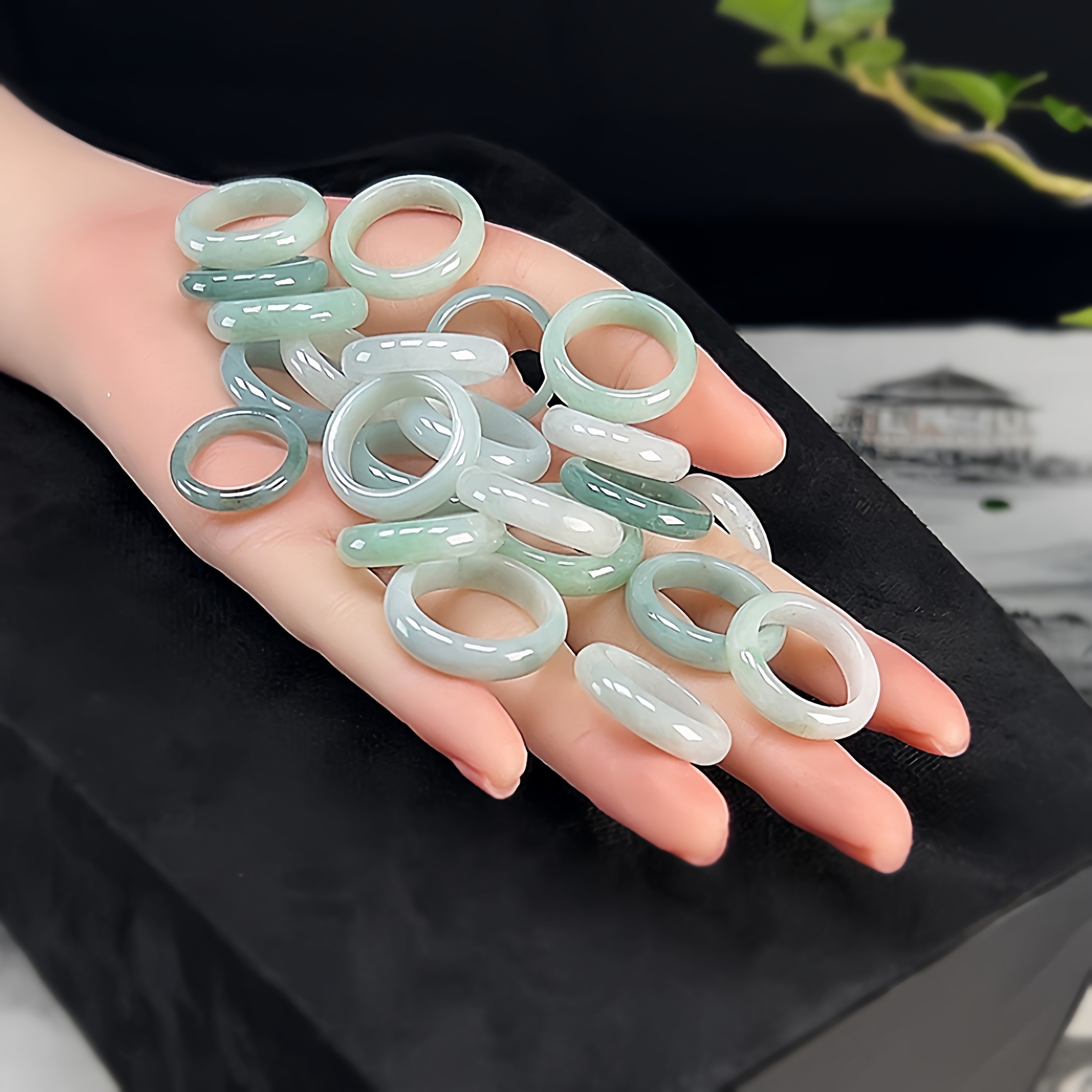 盲盒特价 翡翠戒圈天然A货翡翠戒指缅甸玉指环蓝水豆绿白素圈男女,淘宝优惠券,粉丝福利购,淘宝优惠卷