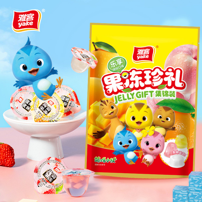 雅客萌鸡小队联名款蒟蒻果冻椰果果冻袋装集锦味零食儿童零嘴400g