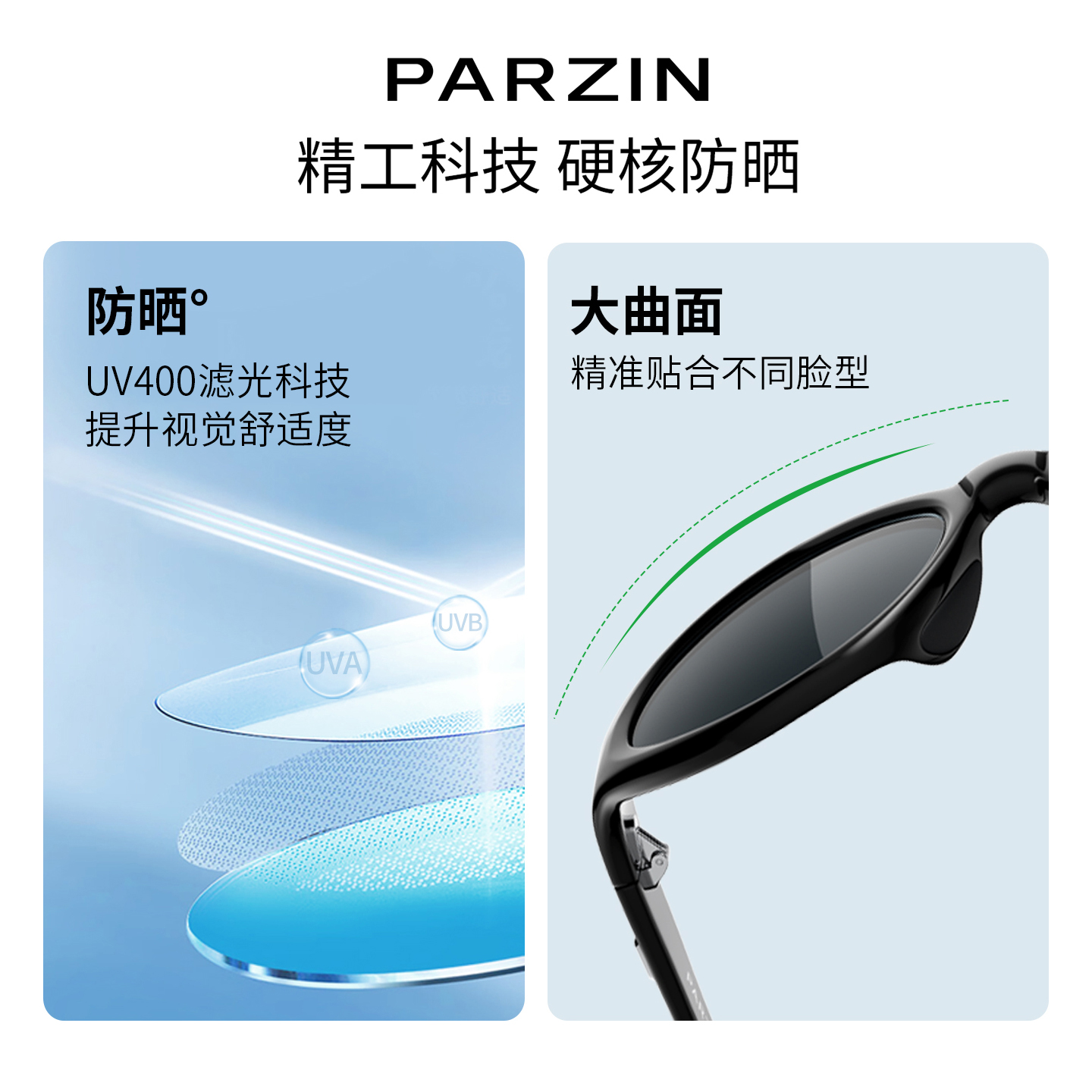 帕森发箍墨镜女26新品曲面个性潮搭防紫外线强光太阳镜男PZ91527 - 图2
