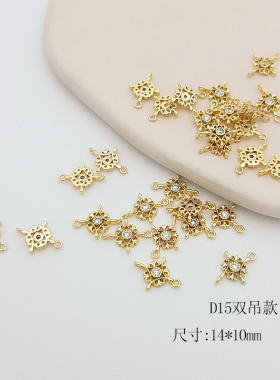 吊环复古花纹18k包金保色diy