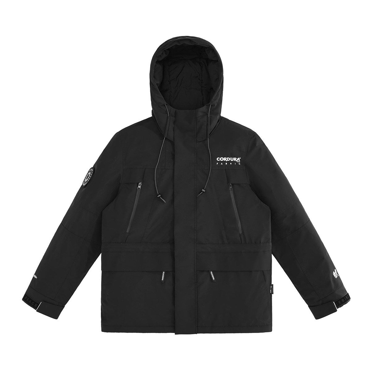 太平鸟男装冬季宽松休闲黑色男面料 太平鸟男装羽绒服