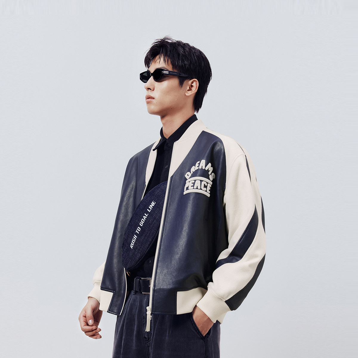 太平鸟男装 美式复古夹克男秋季潮流pu皮拼接棒球领男士外套潮,淘宝优惠券,粉丝福利购,淘宝优惠卷