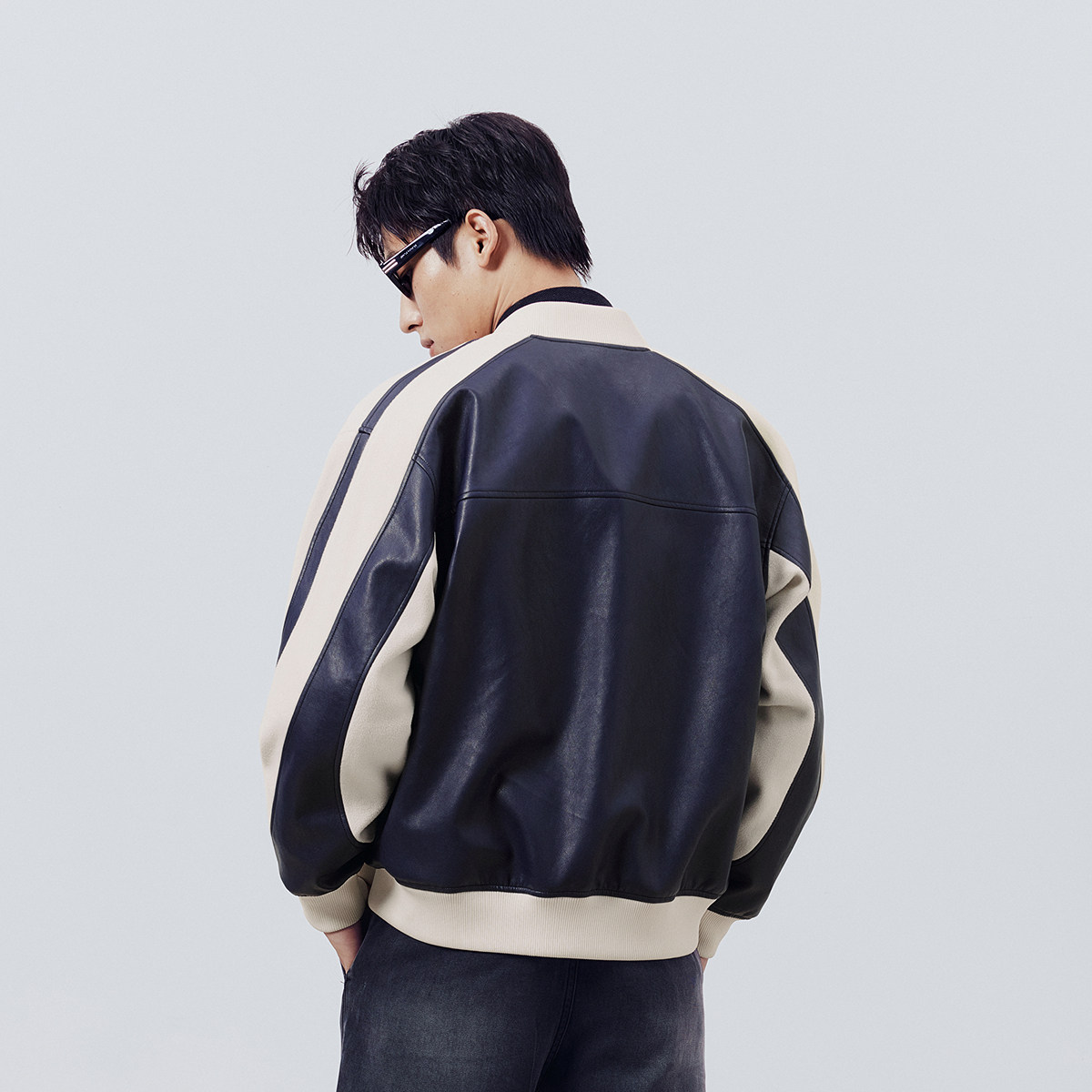 太平鸟男装 美式复古夹克男秋季潮流pu皮拼接棒球领男士外套潮,淘宝优惠券,粉丝福利购,淘宝优惠卷