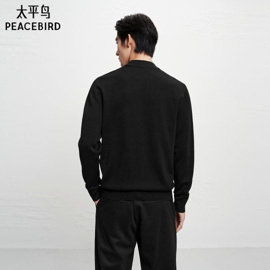 PEACEBIRD Cárdigan con cuello medio tortuga para hombre