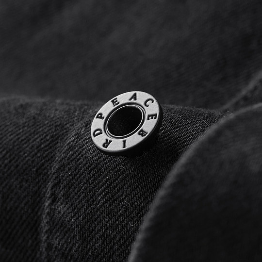 太平鸟男装 潮流休闲黑色长袖衬衫夏季黑色牛仔外套潮流