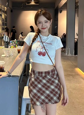 短袖T恤上衣潮正肩辣妹短款露脐