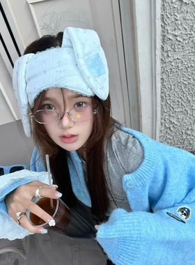 兔子眼罩头箍两用可爱卡通女生拍照摄影道具发带日常外戴发卡发饰