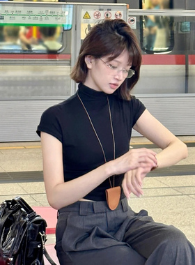 皮质长款项链包包吊坠配饰女挂脖便携眼镜包可挂墨镜日常通勤配饰