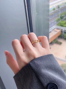 周家同款小链镯戒指轻奢简约个性时尚潮流指环百搭设计高级感礼物