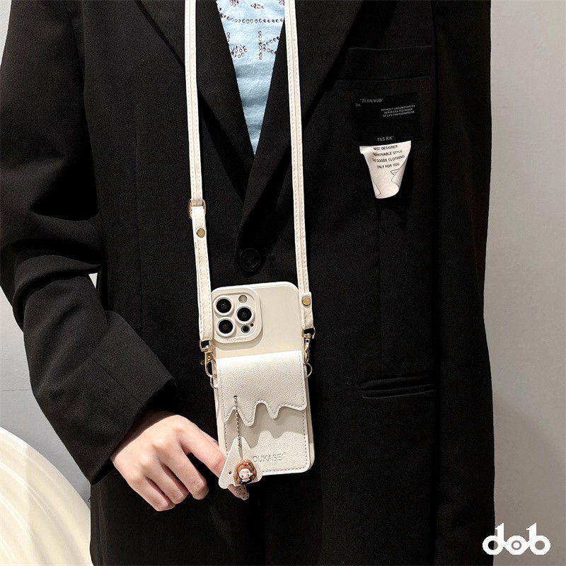 可爱吊坠女孩零钱卡包适用华为Pura70手机壳90se荣耀100背带P60pro斜挎mate50挂绳nova12/87654畅享x30软轻奢