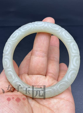 和田玉手镯复古玉镯镯子女士老玉