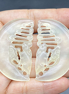 岫玉兔子玉佩古风压襟吊坠旗袍饰