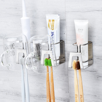 Stainless Steel Toothbrush Holder Free of perforated shelves Suction Wall Type Gargling Cups Make-up Room Home Wall-mounted Electric Frame Hanging Wall