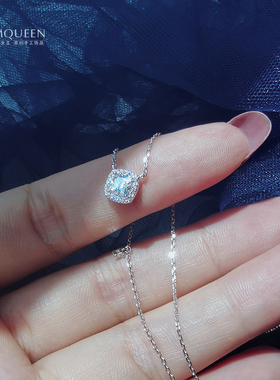 复古冷淡风s925银项链ins镶钻