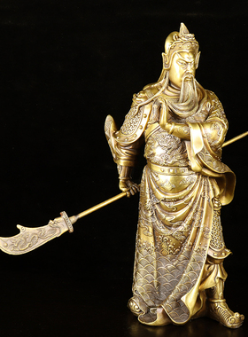 铜关公摆件客厅关公神像桌面财神爷武财神关羽雕像办公室关二爷