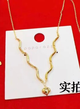 沙金水滴项链女款时尚简约气质套