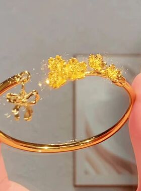 越南沙金梅花蝴蝶结手镯女款小众