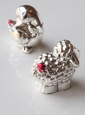 925镀小动物银饰品摆件