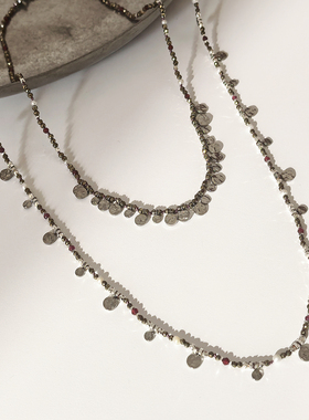 设计师款高定复古老钱风秋冬叠戴项链长短设计感小众轻奢