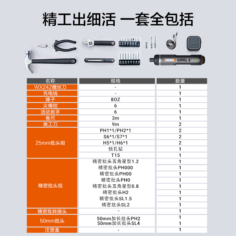 威克士电动螺丝刀wx242锂电小型充电式家用电起子罗丝刀电批工具 - 图3