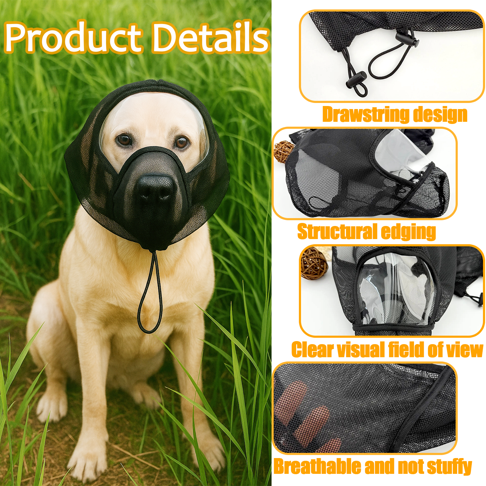 新品狗狗保护面罩 狗防咬防乱吃头套宠物用品 防蚊虫叮咬头套,淘宝优惠券,粉丝福利购,淘宝优惠卷