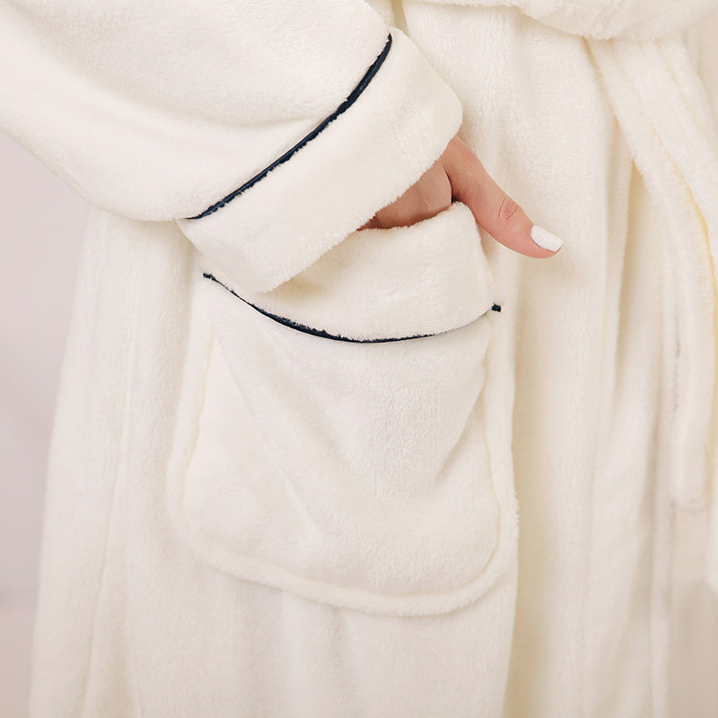 秋冬款法兰绒冬季加绒加长款男睡袍 秋泓齐睡袍/浴袍