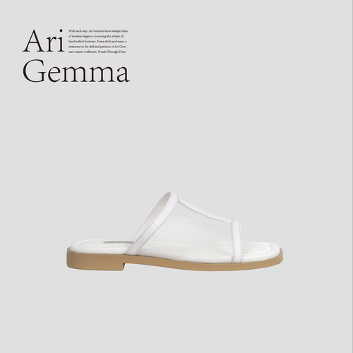Ari Gemma｜Holiday·新款度假风外穿时尚夏季手工真皮网纱拖鞋 - 图0