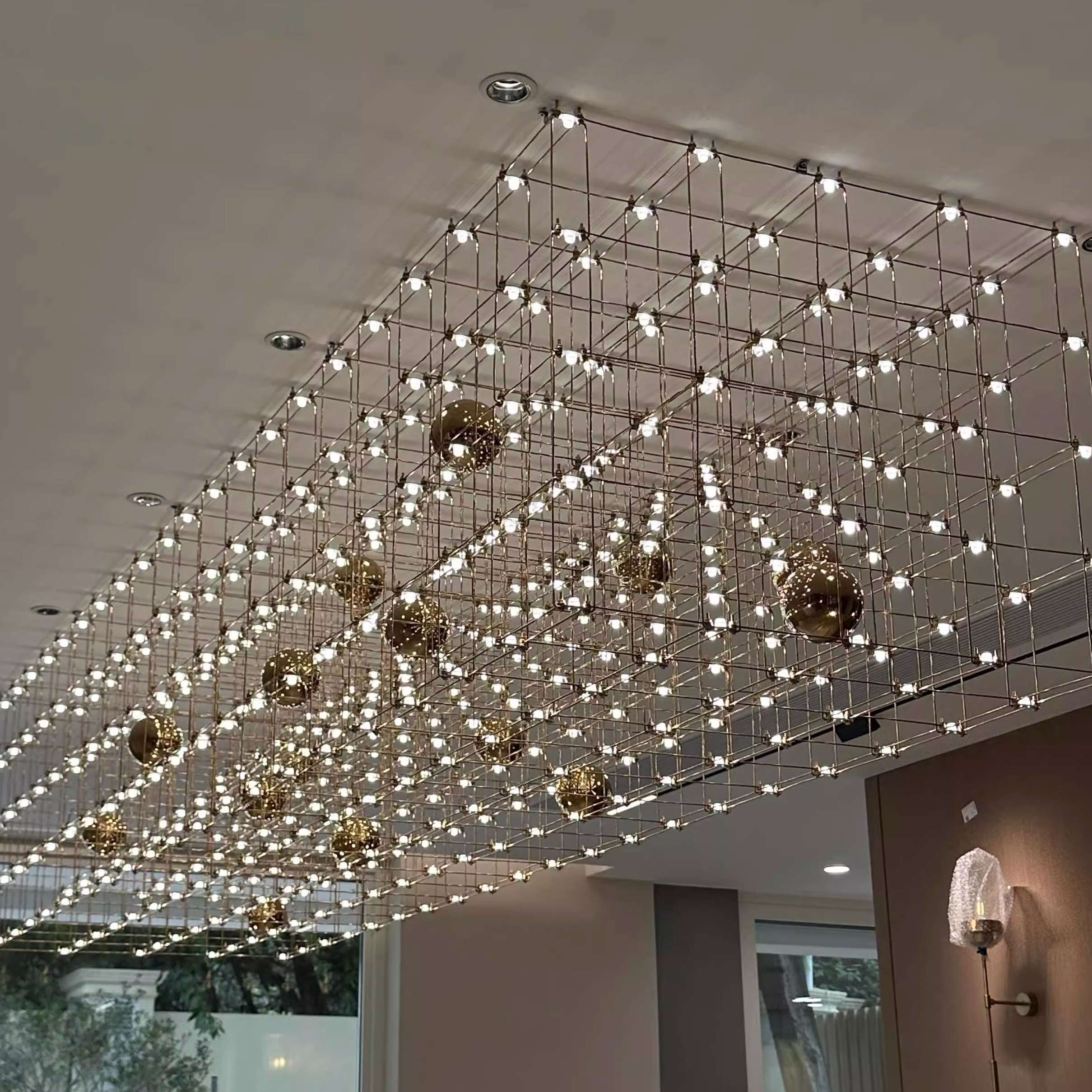 客厅吊灯高级感满天星萤火虫光立方高端网红意式餐厅家用吸顶灯 - 图2