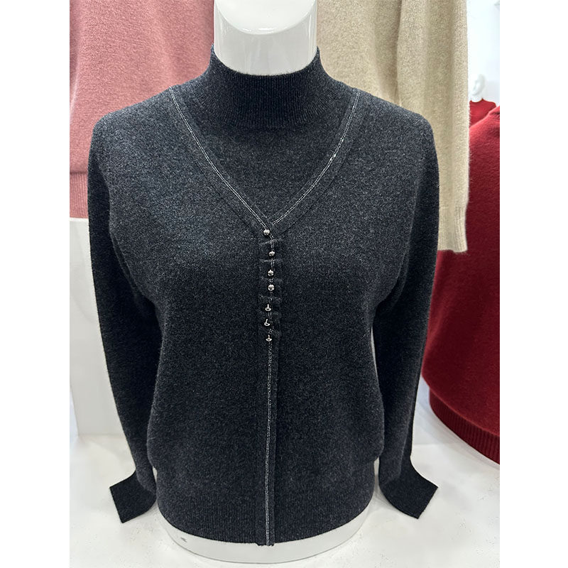 毛衣妈妈羊毛衫高贵洋气冬季半高领针织衫打底上衣依卡璐羊绒衫女,淘宝优惠券,粉丝福利购,淘宝优惠卷