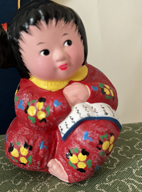 【读书】天津非遗泥人张彩塑彩绘泥塑娃娃桌面摆件手工制作工艺品