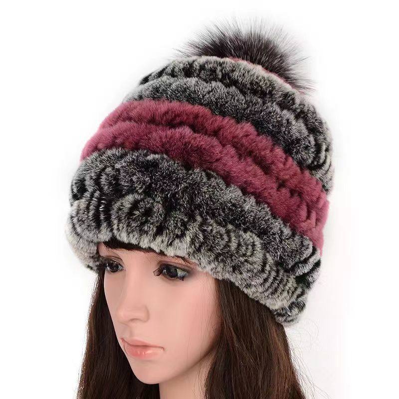獭兔皮草编织帽子秋冬女士韩版时尚加厚抗风保暖公主帽,淘宝优惠券,粉丝福利购,淘宝优惠卷