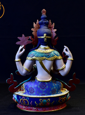 尼泊尔手工彩绘四臂观音