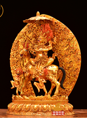 台湾工艺铜鎏金吉祥天母摆件