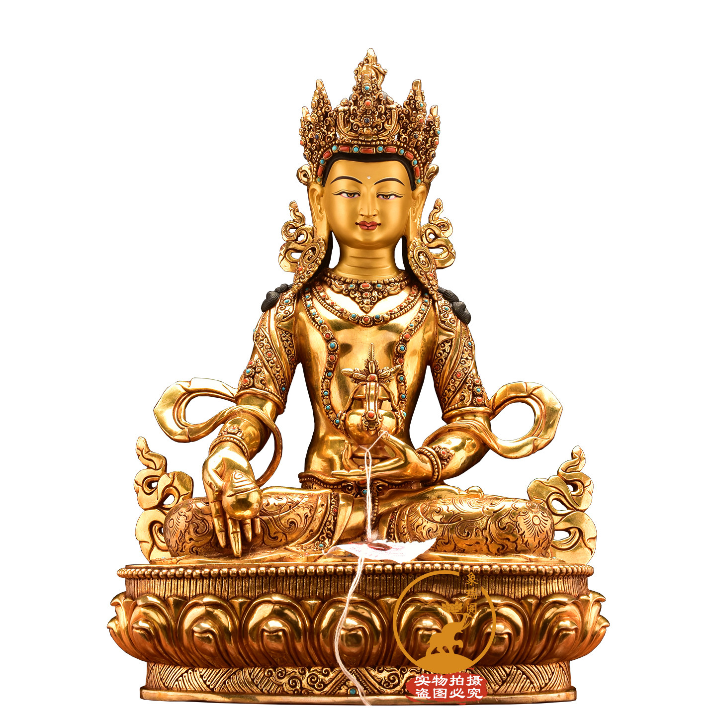 尼泊尔进口释迦族纯手工紫铜鎏金地藏王菩萨佛像摆件密宗铜像35cm,淘宝优惠券,粉丝福利购,淘宝优惠卷