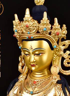 地藏鎏金精品7寸佛堂保平安摆件