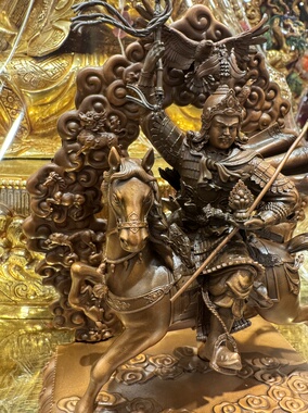 台湾工艺紫铜格萨尔王随身摆件5寸